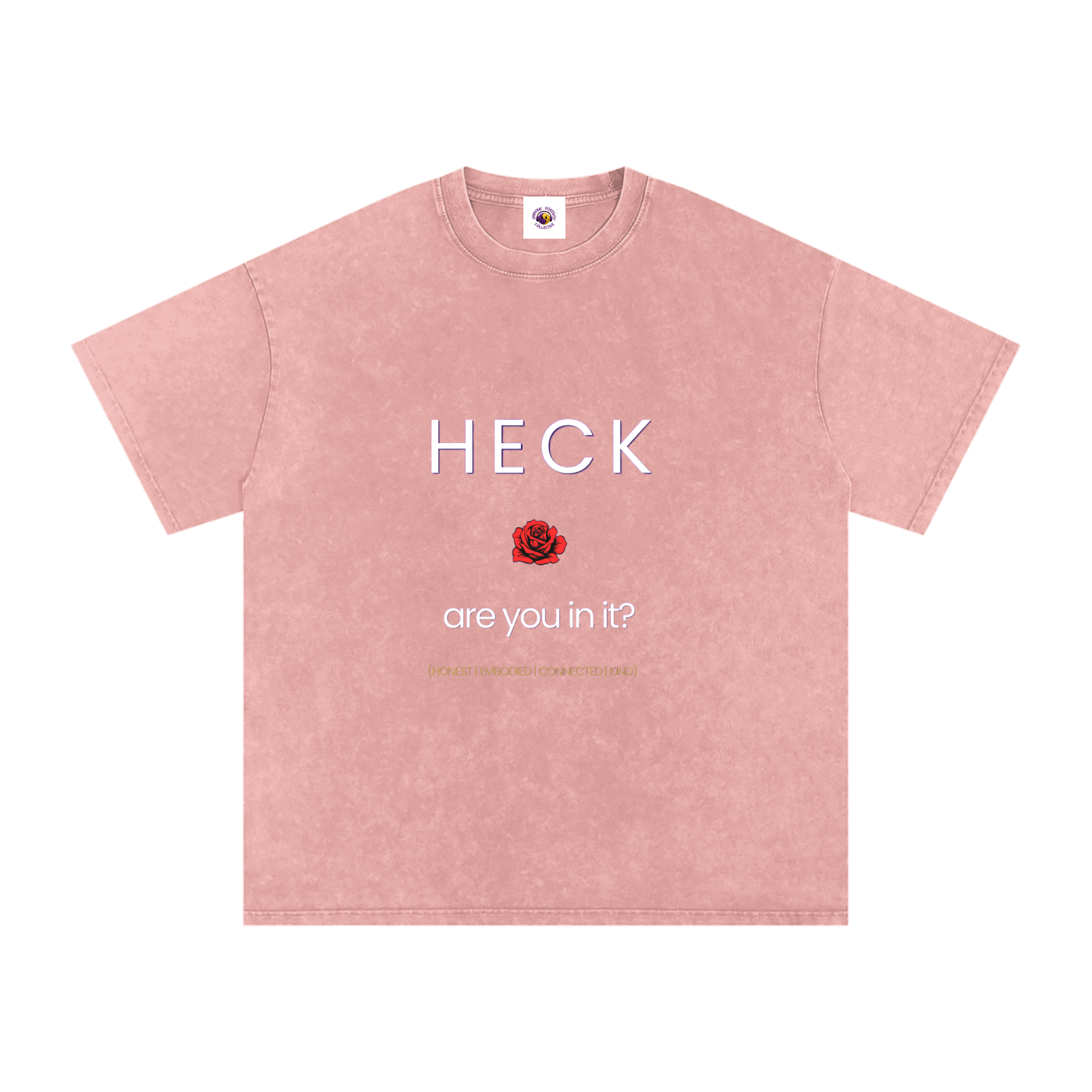 HECK are you in it? [RED ROSE] Snow Washed Oversized Cotton T-Shirt