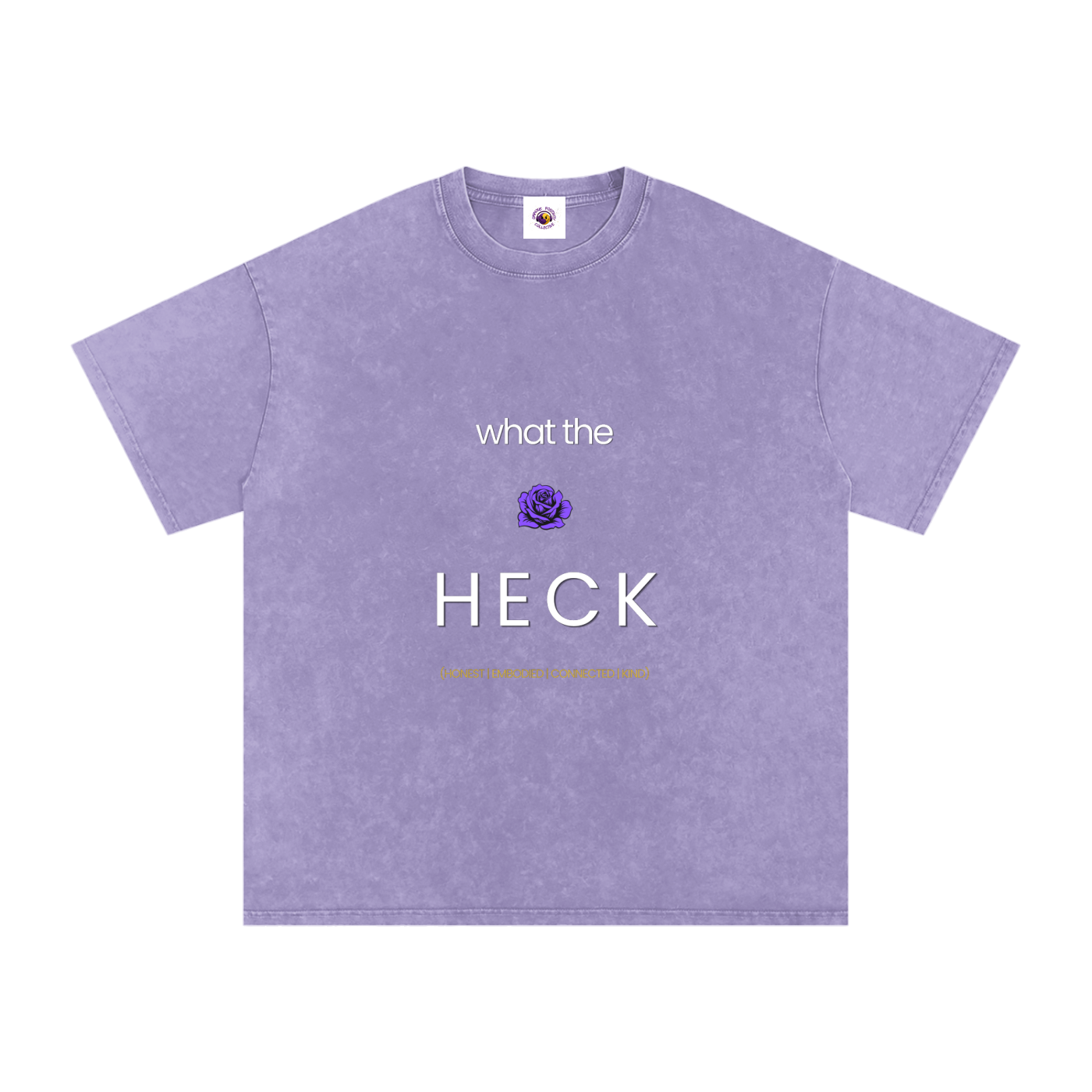 what the HECK [PURPLE ROSE] Snow Washed Oversized Cotton T-Shirt