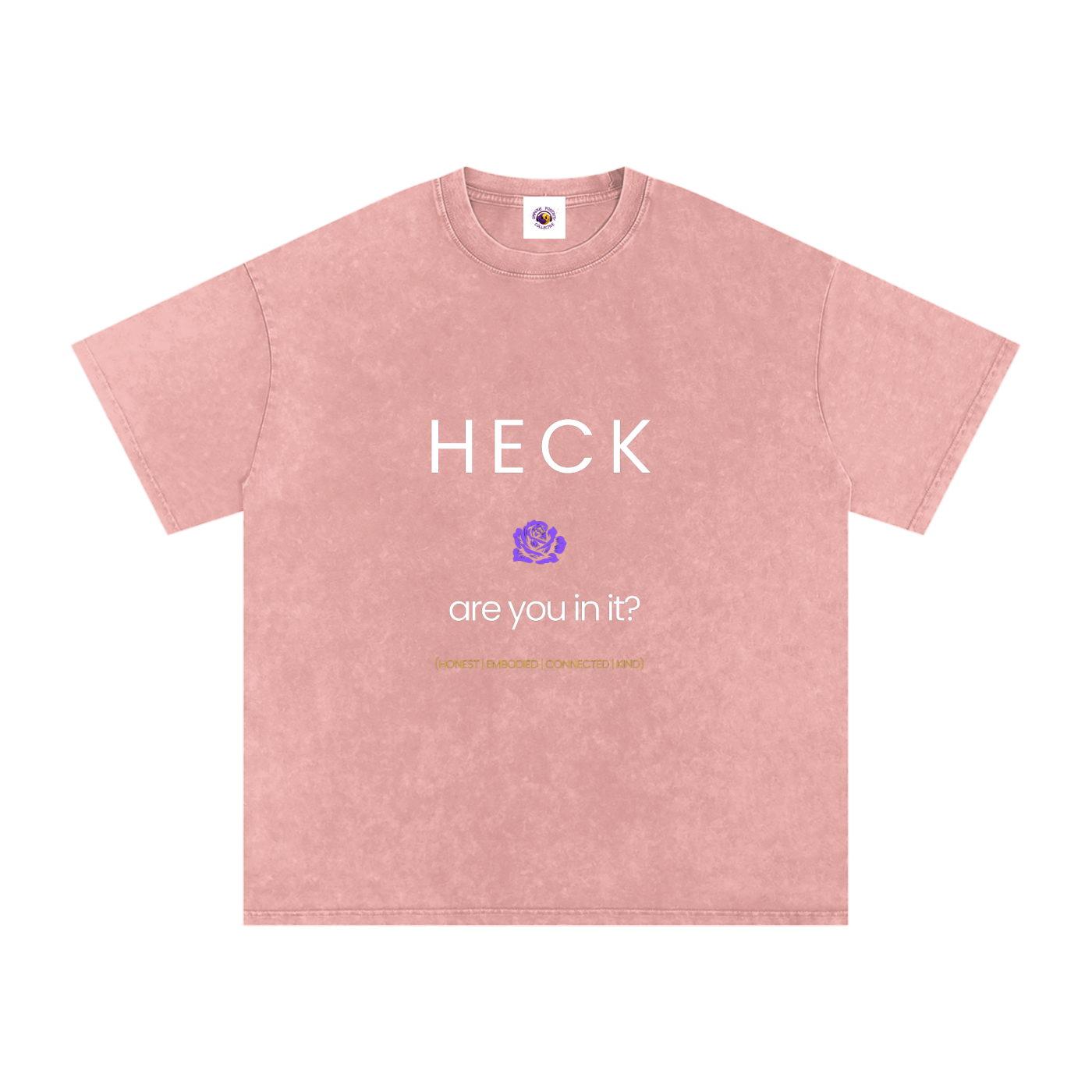 HECK are you in it? [PURPLE ROSE] Snow Washed Oversized Cotton T-Shirt