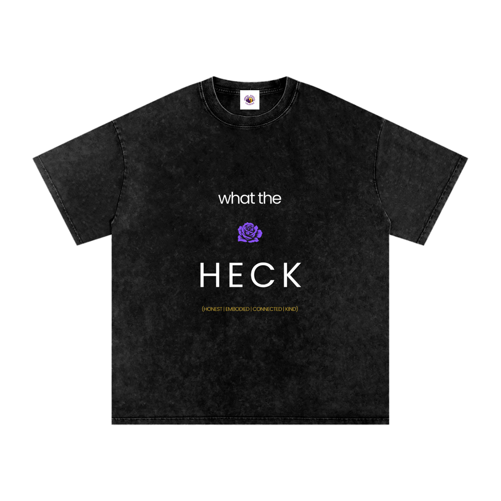 what the HECK [PURPLE ROSE] Snow Washed Oversized Cotton T-Shirt