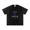 what the HECK [PURPLE ROSE] Snow Washed Oversized Cotton T-Shirt