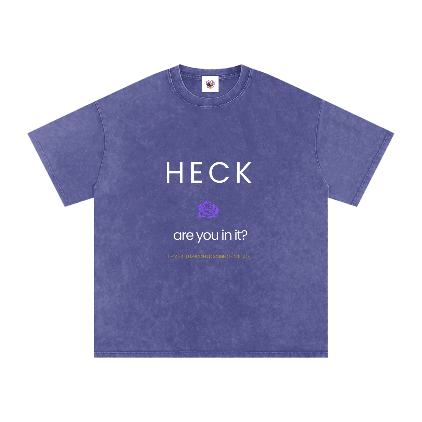 HECK are you in it? [PURPLE ROSE] Snow Washed Oversized Cotton T-Shirt