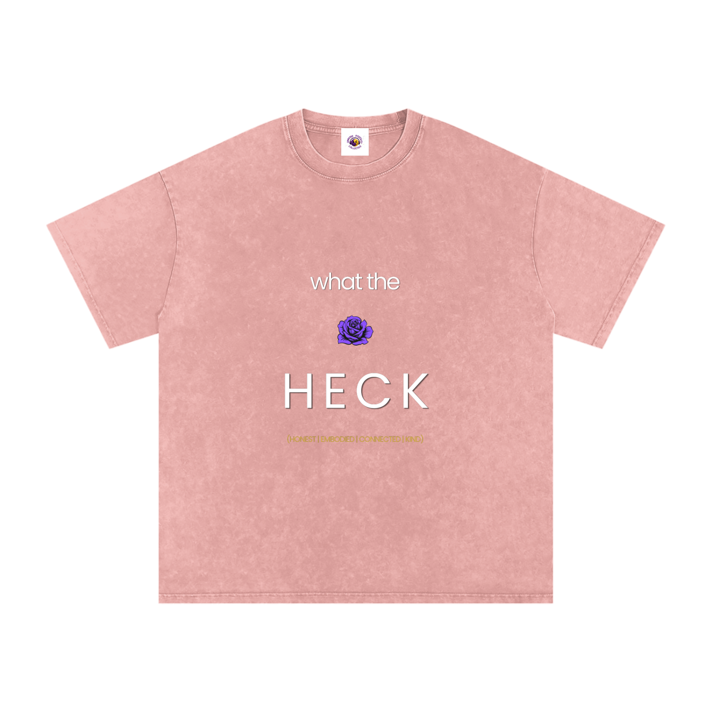 what the HECK [PURPLE ROSE] Snow Washed Oversized Cotton T-Shirt