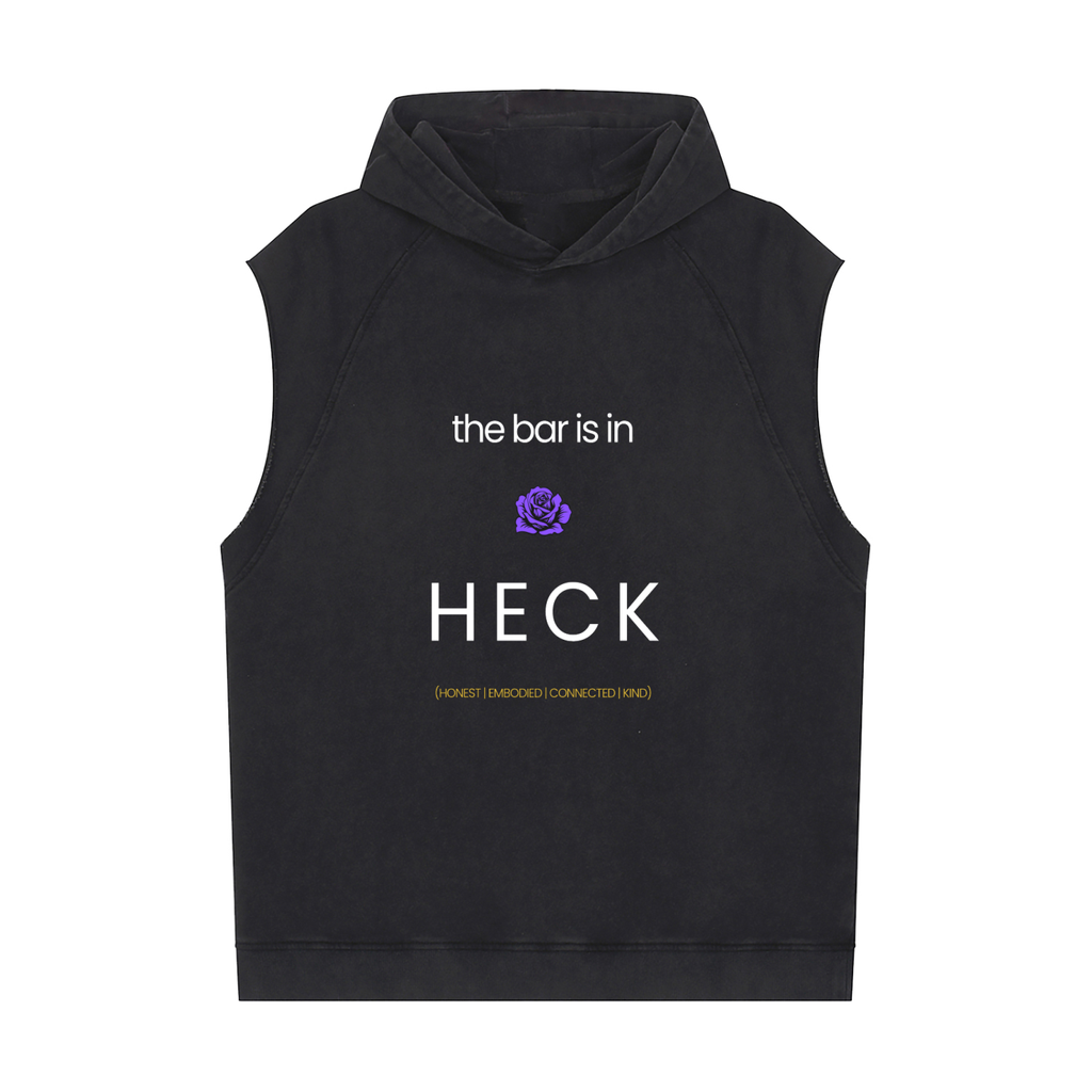 the bar is in HECK Snow Washed Sleeveless Hoodie