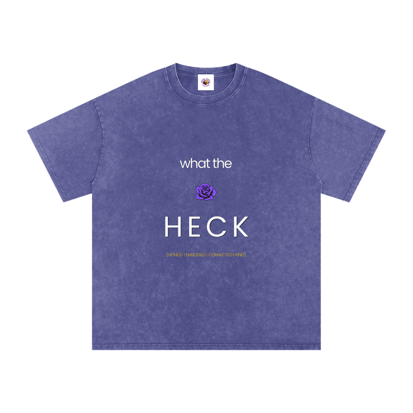 what the HECK [PURPLE ROSE] Snow Washed Oversized Cotton T-Shirt