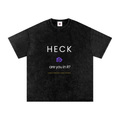 HECK are you in it? [PURPLE ROSE] Snow Washed Oversized Cotton T-Shirt