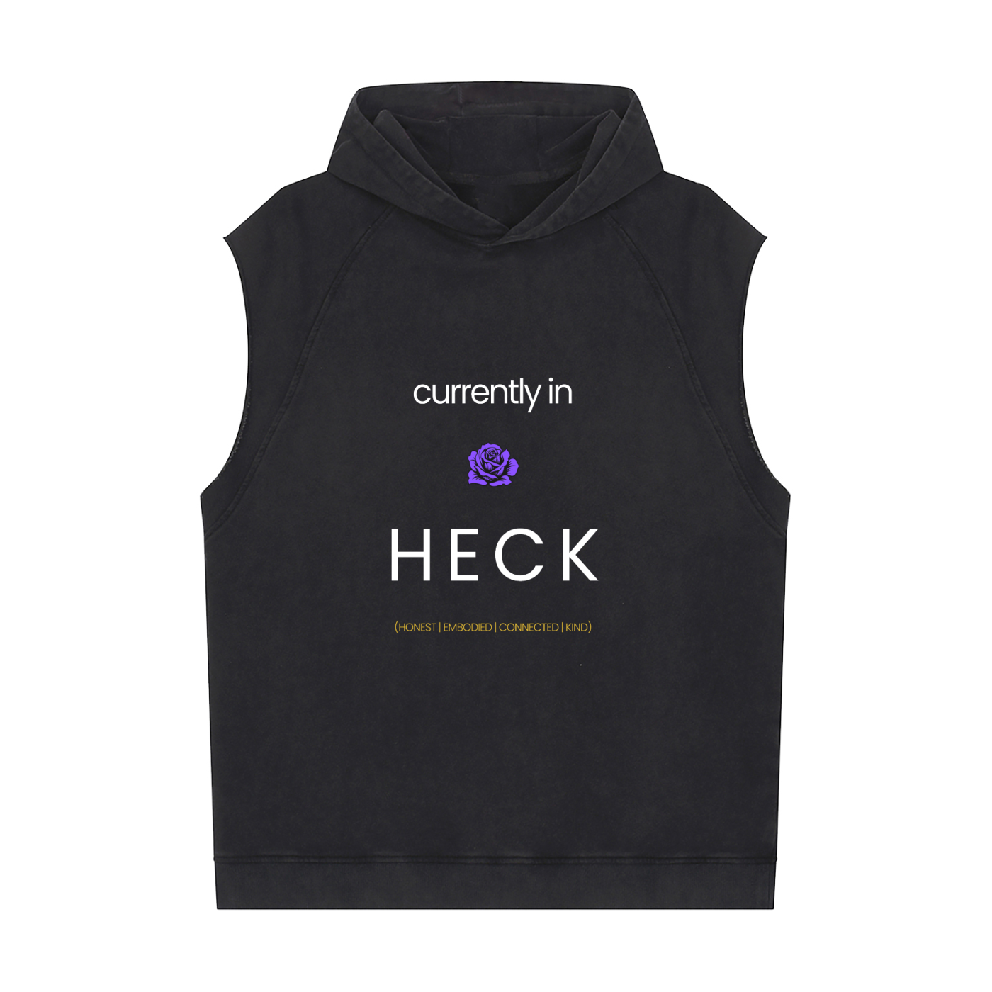 currently in HECK [PURPLE ROSE] Snow Washed Sleeveless Hoodie