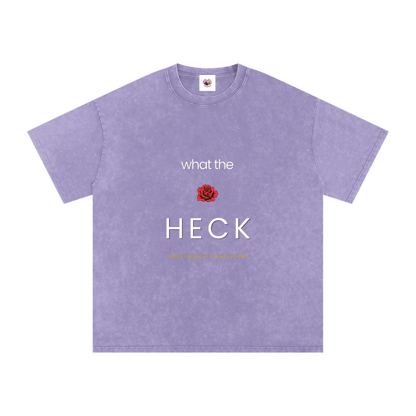 what the HECK [RED ROSE] Snow Washed Oversized Cotton T-Shirt