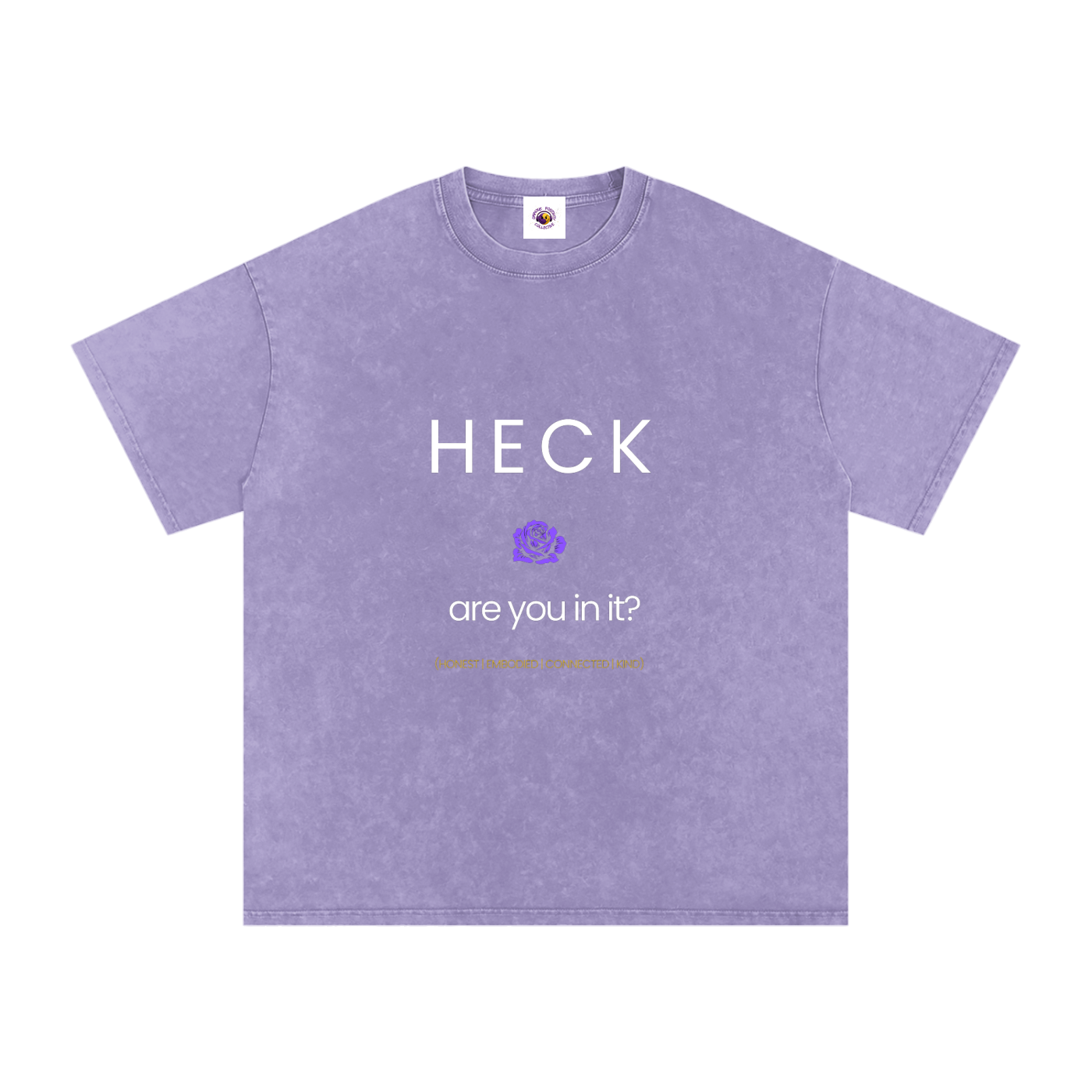 HECK are you in it? [PURPLE ROSE] Snow Washed Oversized Cotton T-Shirt