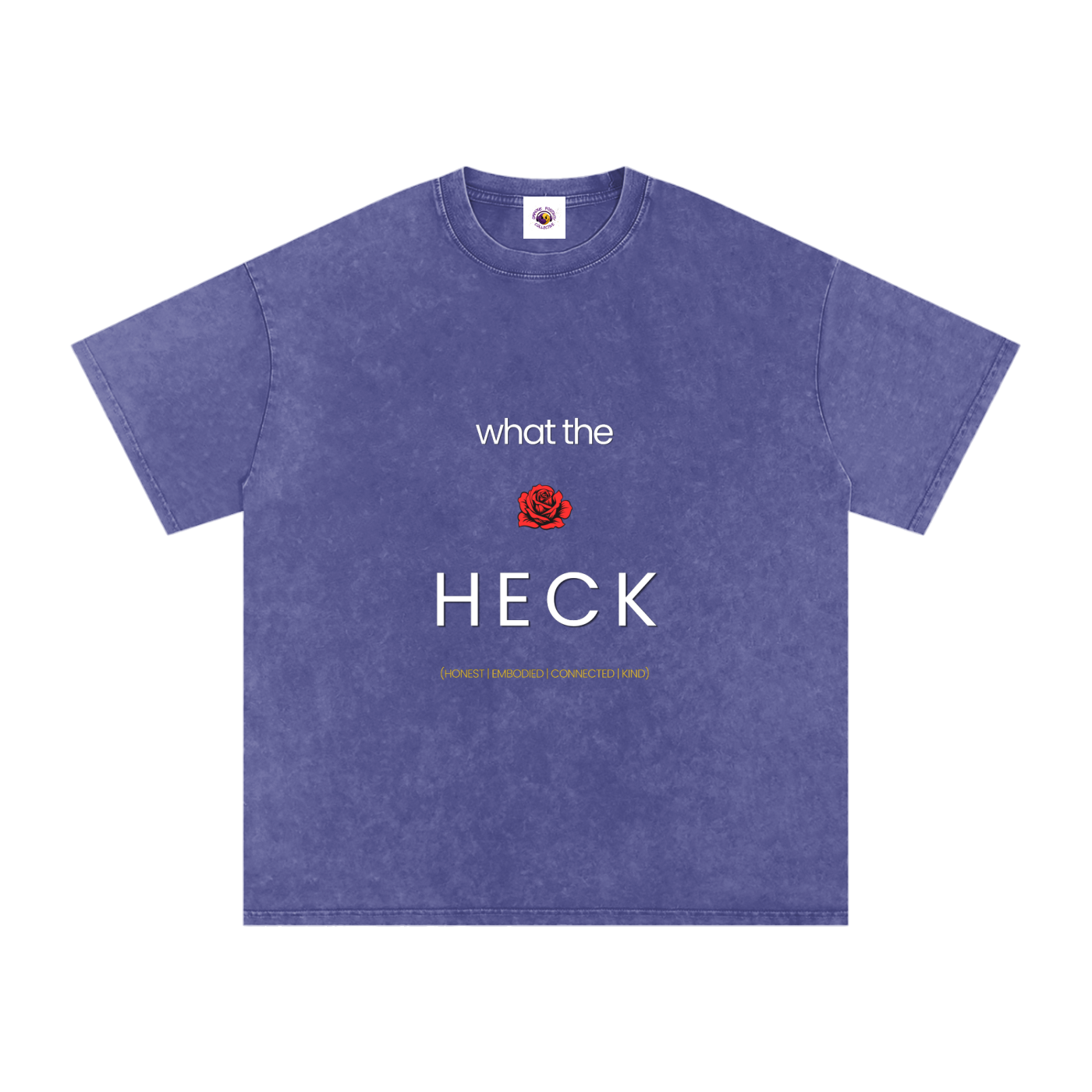what the HECK [RED ROSE] Snow Washed Oversized Cotton T-Shirt