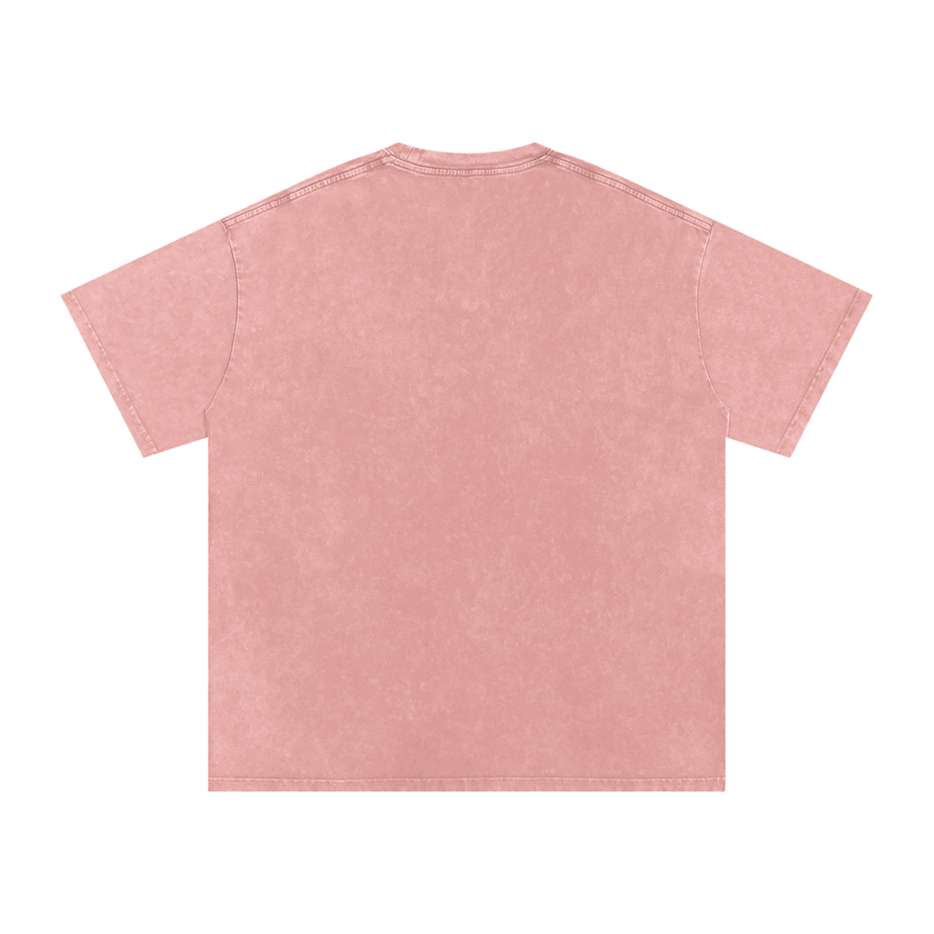 what the HECK [RED ROSE] Snow Washed Oversized Cotton T-Shirt